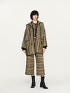 INTO THE EAST 2025 Autumn/Winter Green and Brown Blended Plaid Duffle Vest/Blended Hooded Jacket/Coat ITE-E1DGAW142GBR20JK-LZ Jacket (E1DGAW139GBR20VE)